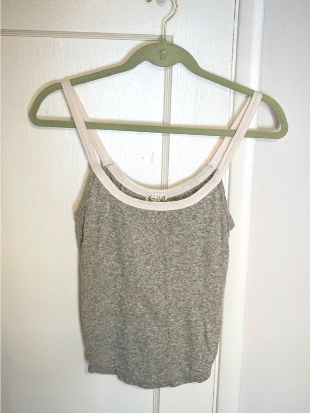 Women's Gray Tank Top with White Trim